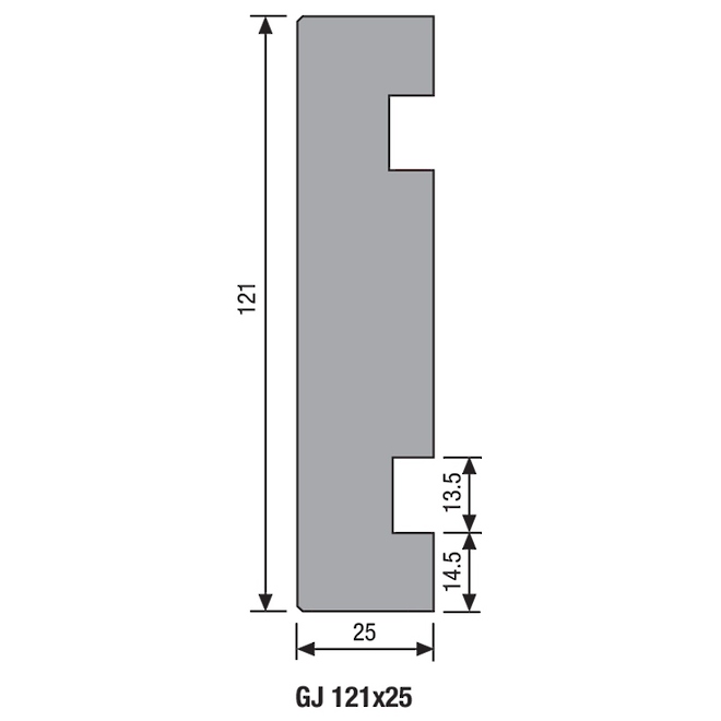 DOOR JAMB GROOVED MDF PP 121 X 25