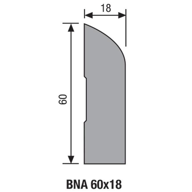 MDF BULLNOSE ARCHITRAVE PP 60 X 18